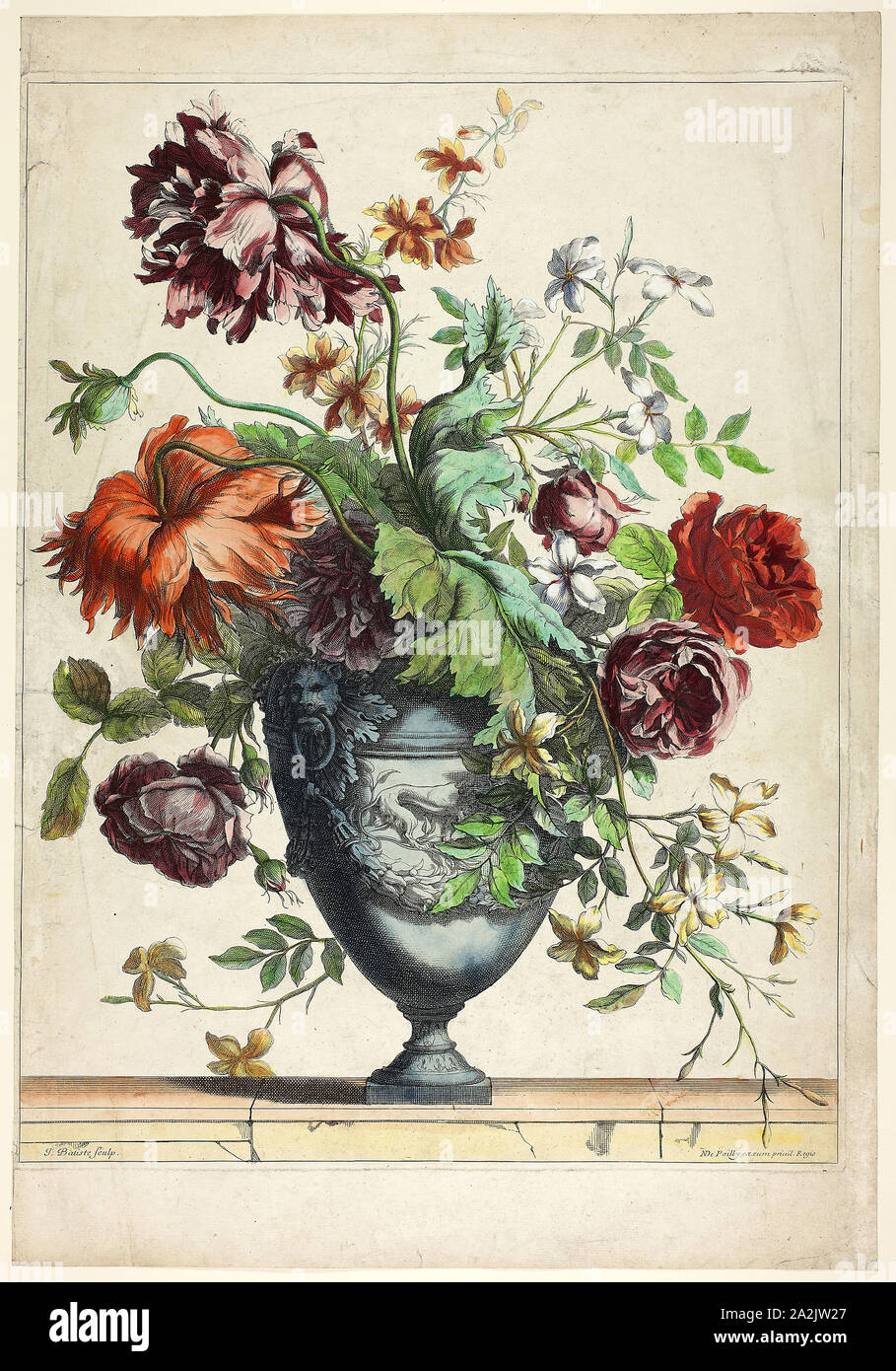 Vape Bleu, s.d., Jean Baptiste Monnoyer, Français, 1636-1699, France, à la main, eau-forte sur papier Banque D'Images