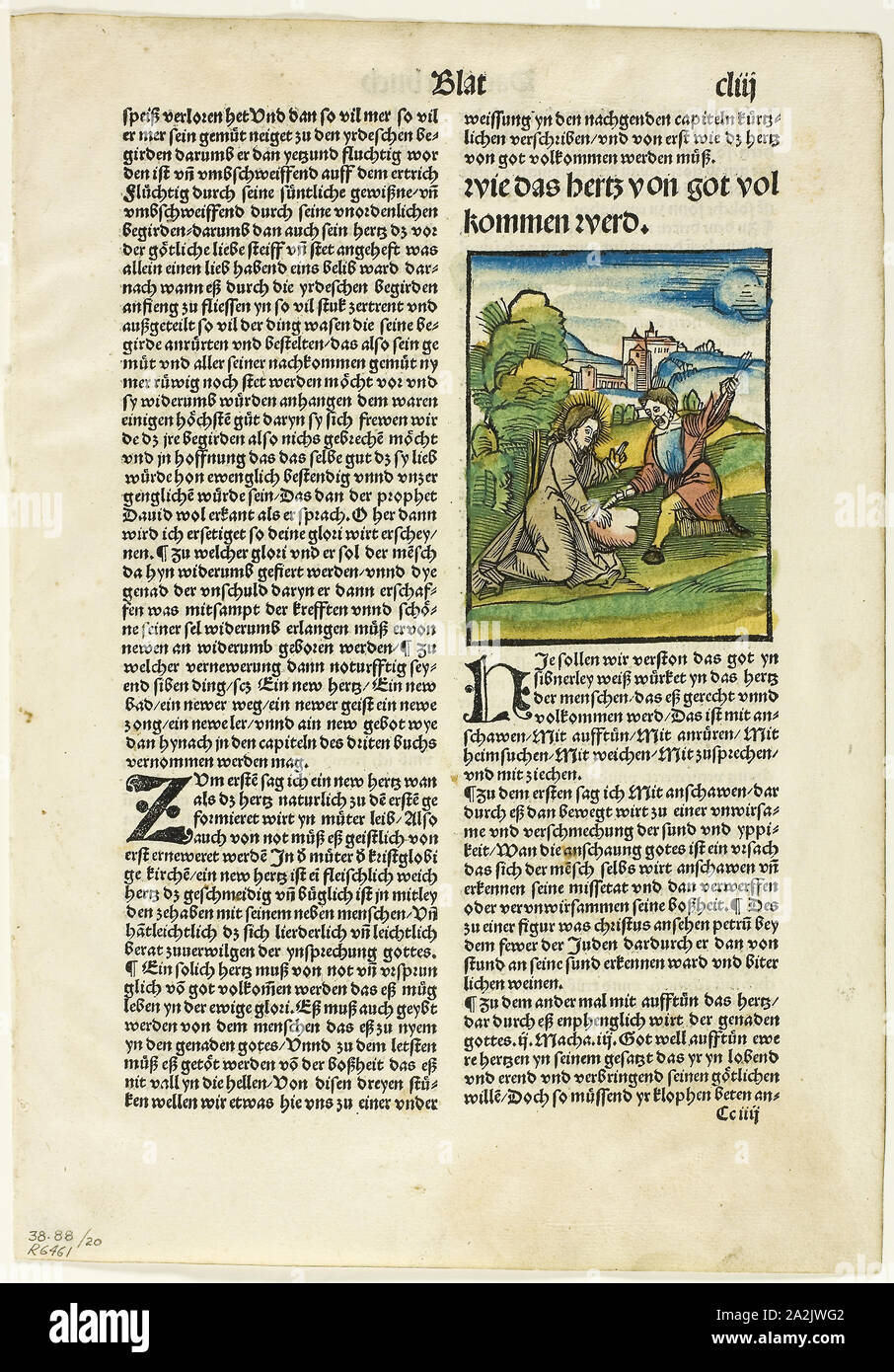 Comment le Cœur vont être mis au point par Dieu de Der beschlossen gart des rosenkratz marie, la plaque de bois gravés de vingt livres de la xvie siècle, 1505, assemblées en 1937 du portefeuille, Hans Leonhard Schäuffelein (allemand, 1480/90-1538/40), assemblés par Max Geisberg (Suisse, 1875-1943), l'Allemagne, à la main, gravure sur bois sur papier, 93 × 71 mm (image), 246 × 154 mm (image/te×t), 294 × 205 mm (feuille Banque D'Images