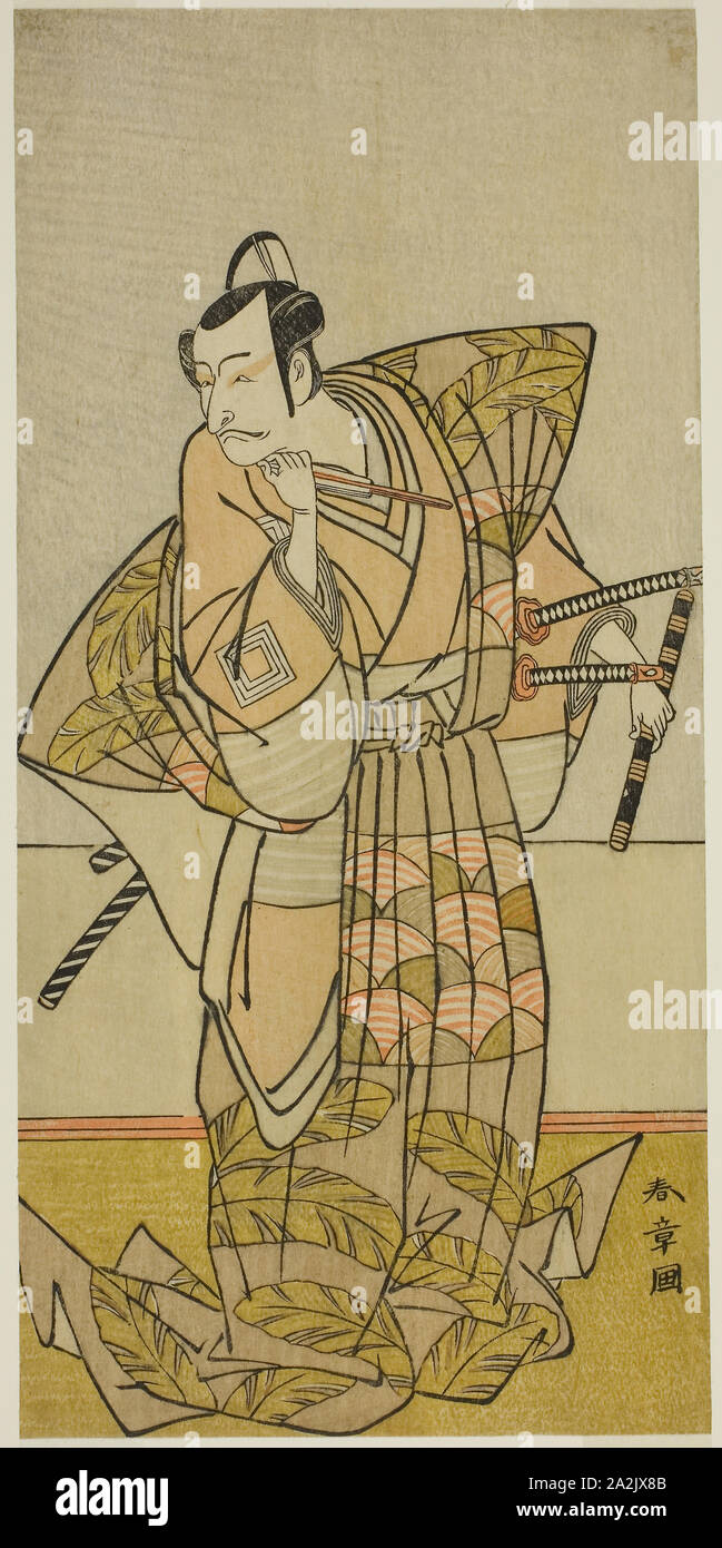 L'Acteur Ichikawa Danjuro Chichibu Shigetada V comme aucun, c. 1773 勝川 春章, Katsukawa Shunsho, Japonais, 1726-1792, le Japon, la couleur, estampe hosoban, à partir d'une multisheet composition ( ?), 28,7 x 13,8 cm (11 x 5/16 5 7/16 po Banque D'Images