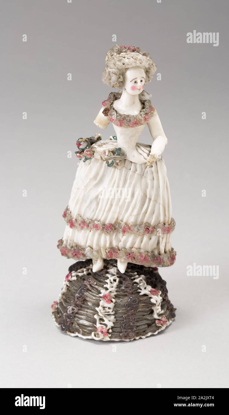 Dame, 1750/99, Nevers, France, verre, verre de Murano (Nevers), metal induit, H. 12,1 cm (4 3/4 po Banque D'Images