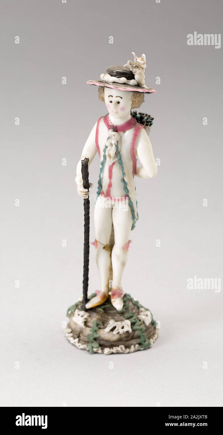 Avec le personnel de l'homme, 1750/99, Nevers, France, verre, verre de Murano (Nevers), metal induit, H. 10,5 cm (4 1/8 in Banque D'Images