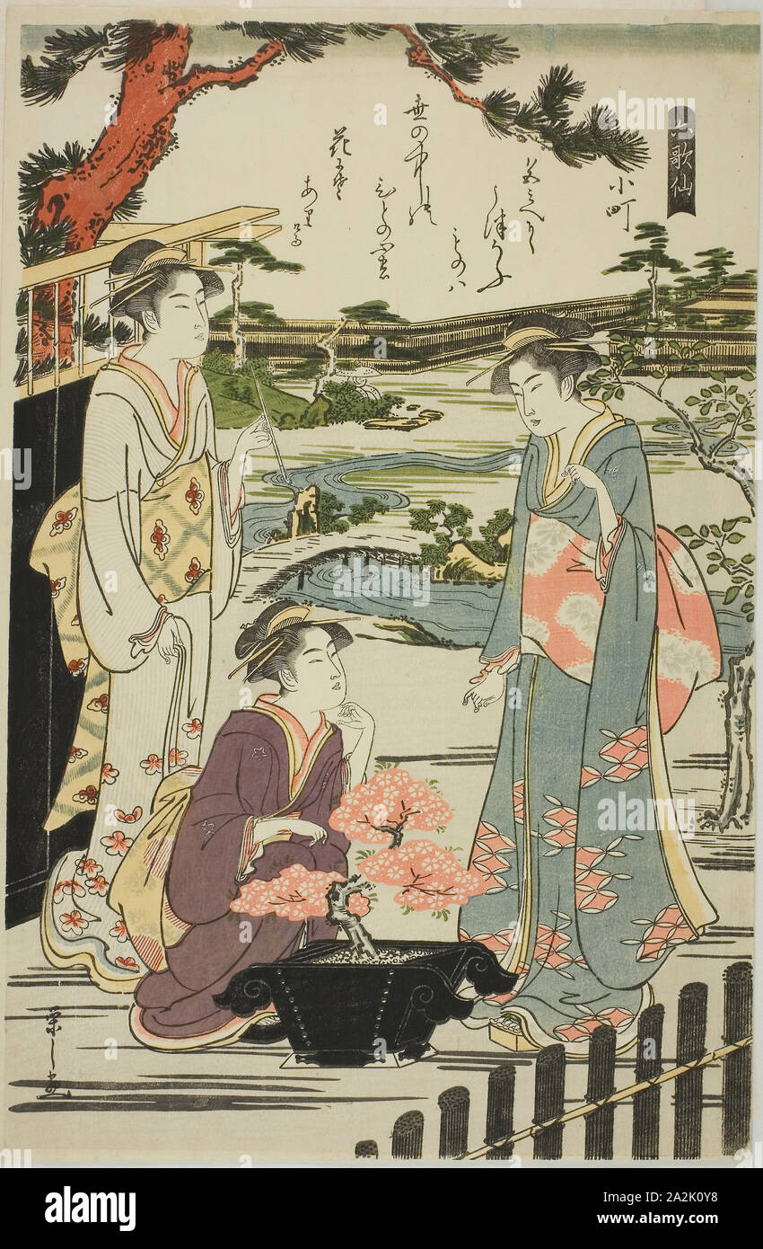 Komachi, de la série six poètes immortels (Rokkasen), ch. 1789/90, Chobunsai Eishi, Japonais, 1756-1829, le Japon, la couleur d'impression sur bois, Oban, 40,6 x 25,4 cm (16 x 10 in Banque D'Images
