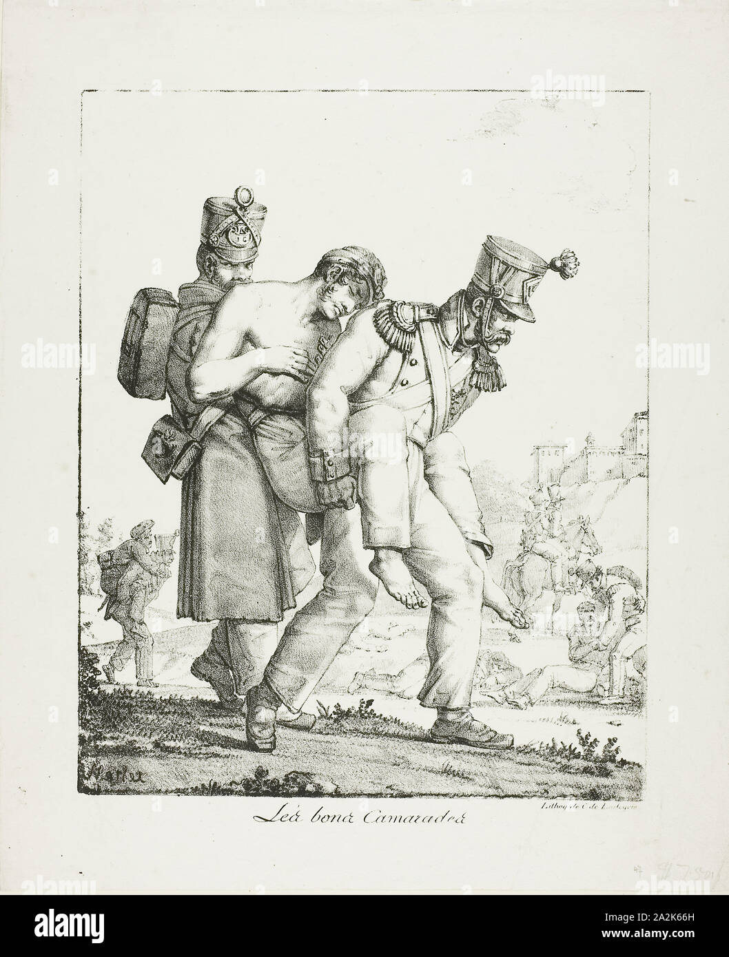 Les bons camarades, 1818-19, Jean Henri Marlet (Français, 1771-1847), imprimé par le comte Charles Philibert de Lasteyrie (Français, 1759-1849), France, lithographie en noir sur papier vélin ivoire, 259 × 227 mm (image), 325 × 268 mm (feuille Banque D'Images