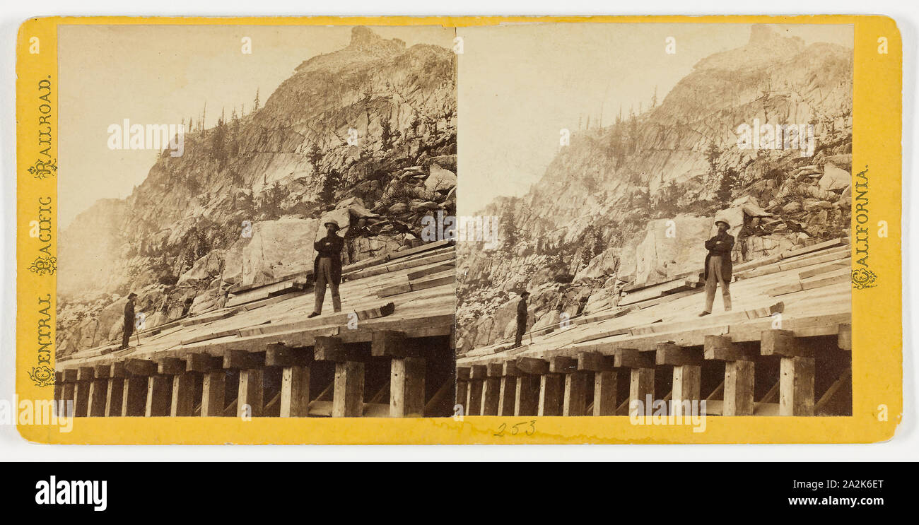 Central Pacific Railroad, en Californie, 1864/69, Alfred A. Hart, American, 1816-1908, United States, à l'albumine, stéréo, à partir de la série "Central Pacific Railroad, en Californie Banque D'Images