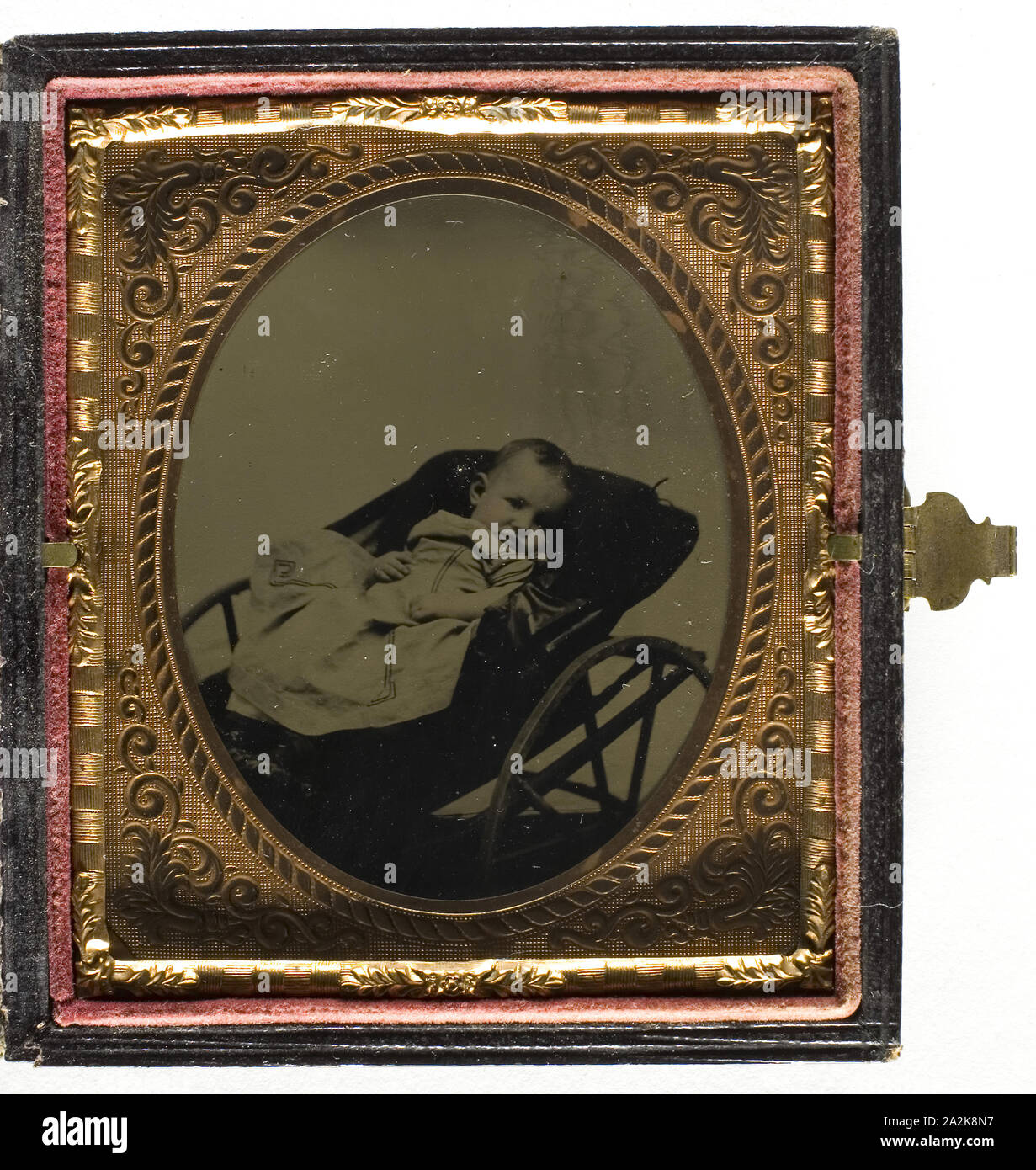 Sans titre, 1839/99, 19e siècle, Lieu inconnu, des ferrotypes, 8,3 x 7 cm (chaque plaque), 9,4 x 8,2 x 2 cm (cas Banque D'Images