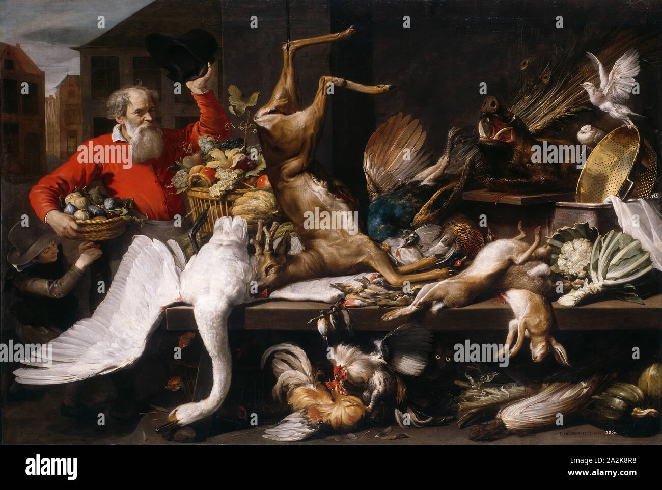 Still Life with Dead Game, des fruits et des légumes dans un marché, 1614, Frans Snyders, flamand, Flandre, 1579-1657, huile sur toile, 212 × 308 cm (83 1/2 x 121 1/4 dans Banque D'Images