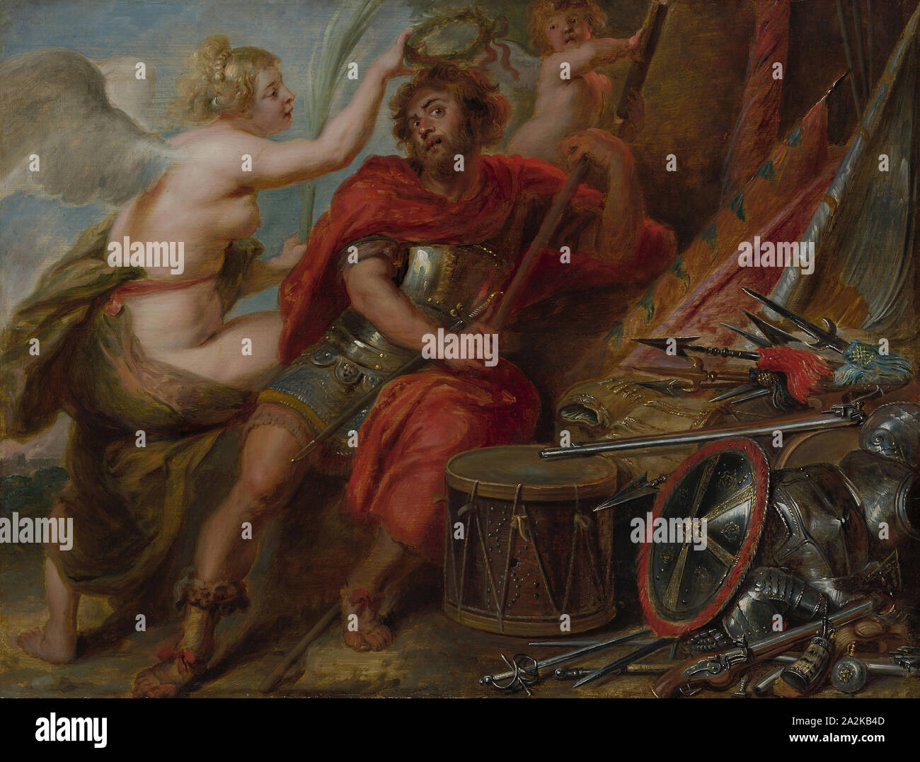 L'apothéose du héros, 1630/40, disciple de Peter Paul Rubens, Flamand, 1577-1640, la Flandre, huile sur panneau, 48,4 × 63,2 cm (19 1/16 x 24 7/8 po Banque D'Images