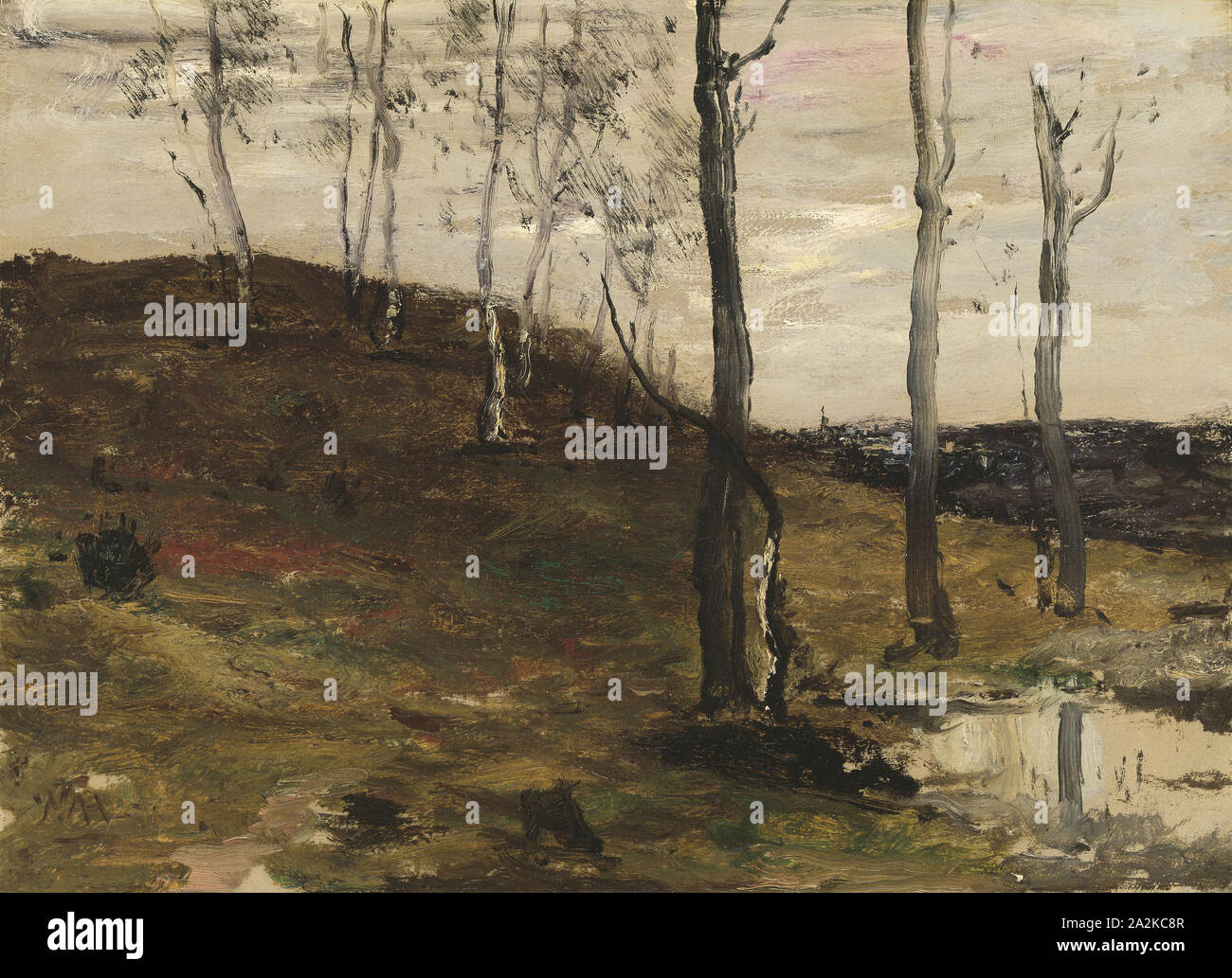 Colline avec arbres, 1872/78, William Morris Hunt, American, 1824-1879, Boston, huile sur toile, 30,6 × 40,6 cm (12 1/16 × 16 dans Banque D'Images
