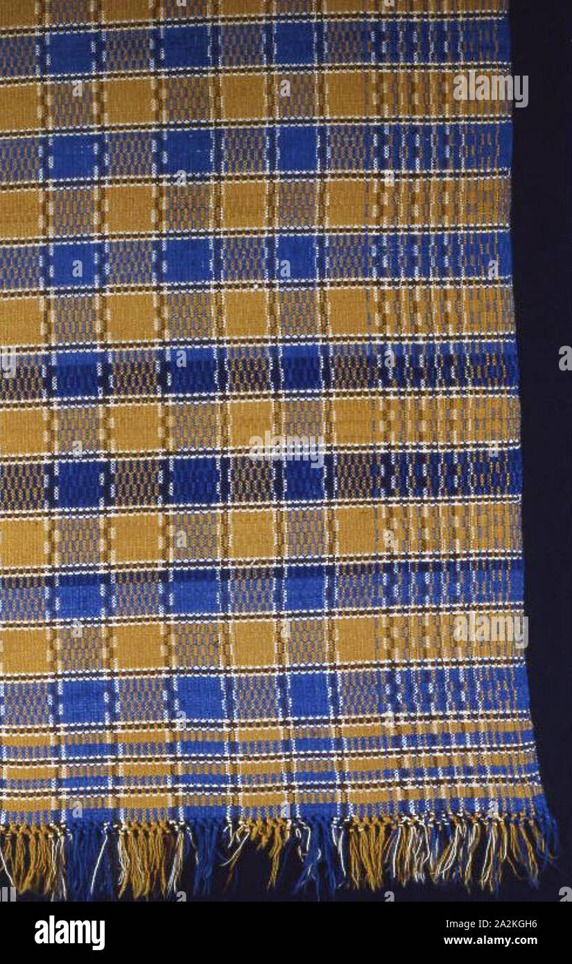 Courtepointe, 1820s/30s, United States, laine, tissage ordinaire avec des trames de motifs supplémentaires (dépassé) et noués main warp fringe, 217 x 199 cm (85 3/4 x 78 3/8 in. Banque D'Images