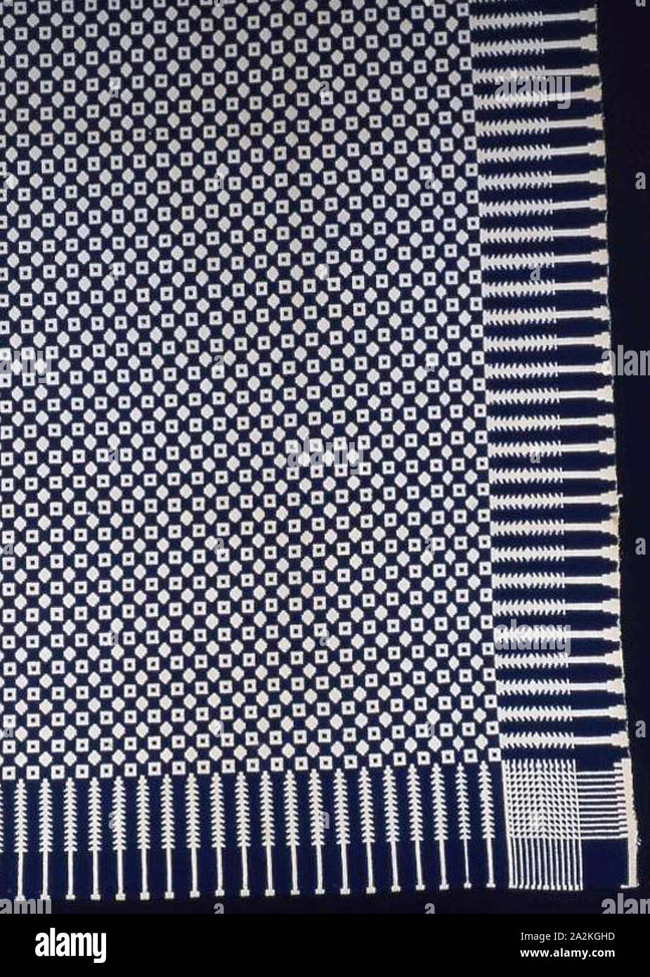 Courtepointe, 1820s/30s, United States, du coton et de la laine, à armure toile tissu double, deux largeurs de loom rejoint, 212,7 x 183,2 cm (83 3/4 x 78 1/8 in Banque D'Images