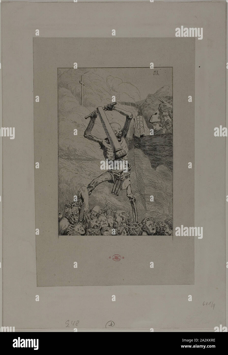 Troisième plaque, l'avenir de six Eve et l'avenir, 1880, Max Klinger, allemand, 1857-1920, l'Allemagne, de gravure sur papier vélin gris clair, prévue sur ivoire carte vélin, 290 x 201 mm (plaque), 373 x 269 mm (feuille Banque D'Images