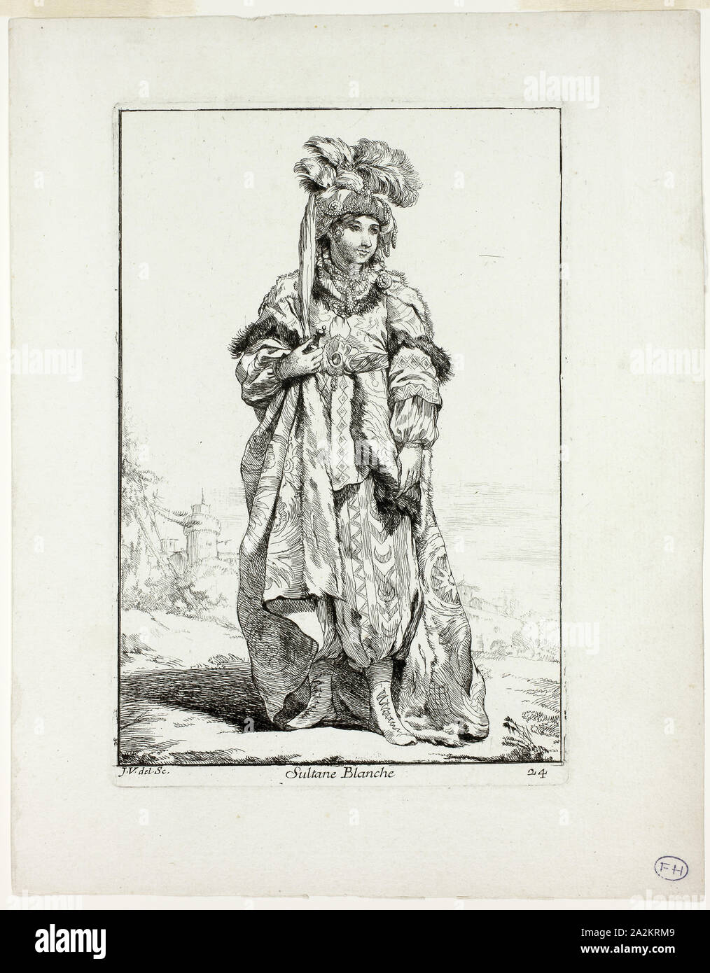 Sultane Blanche, la plaque de 24 caravanne du Sultan à la Mecque, 1748, Joseph Marie Vien, Français, 1716-1809, France, Eau-forte sur papier vergé ivoire, 196 × 132 mm (image), 204 × 136 mm (plaque), 265 × 206 mm (feuille Banque D'Images