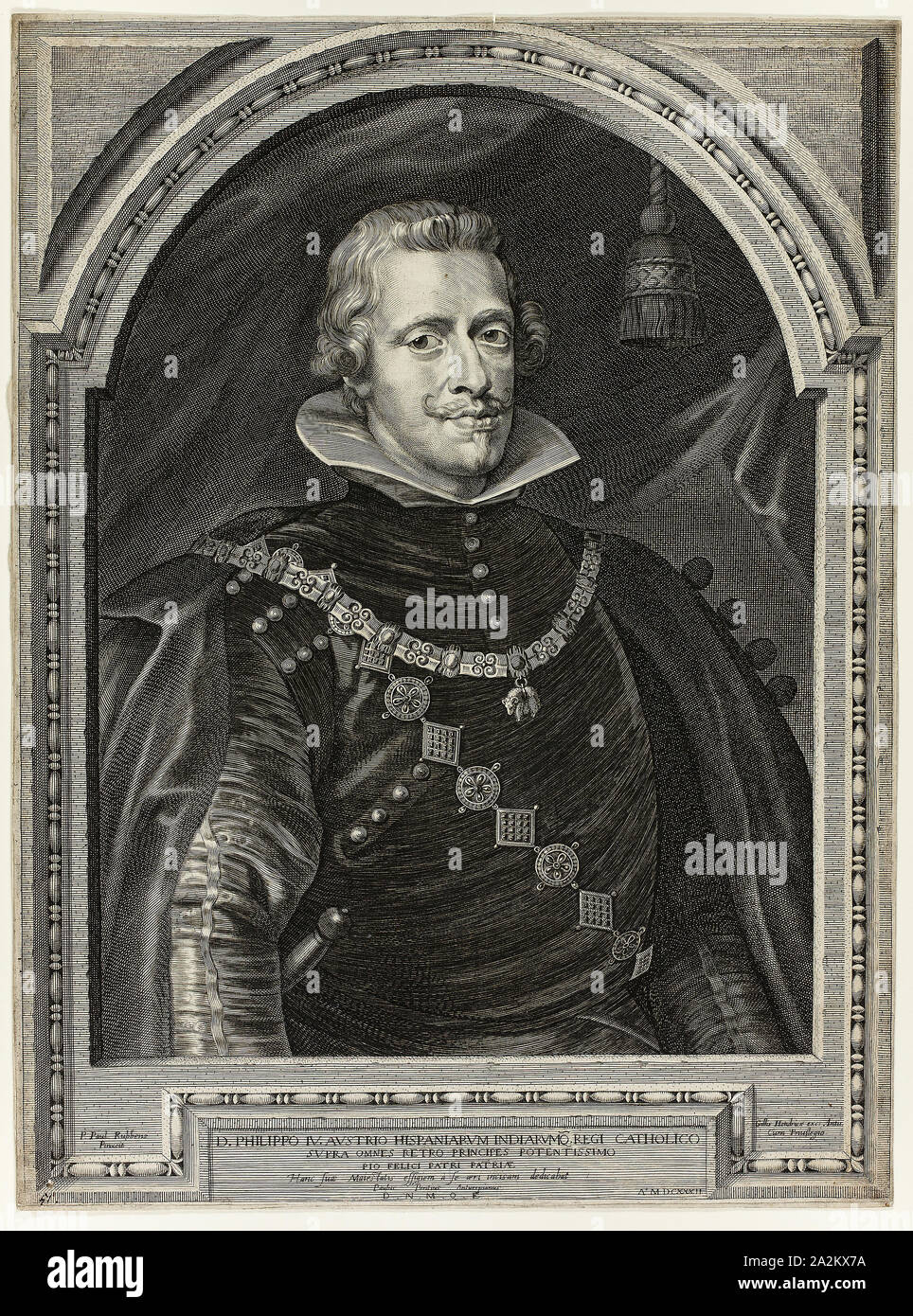Philippe IV, roi d'Espagne, 1632, Paulus Pontius, flamand, 1603-1658, la Flandre, gravure en noir sur papier vergé ivoire, 450 × 330 mm (image), 450 × 334 mm (plaque), 456 × 338 mm (feuille Banque D'Images
