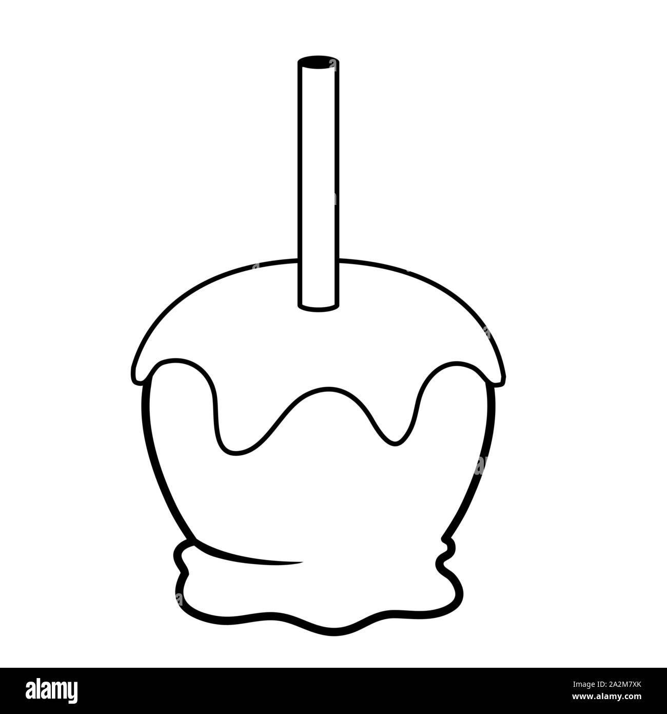 Avec l'icône Apple bonbon au caramel Illustration de Vecteur