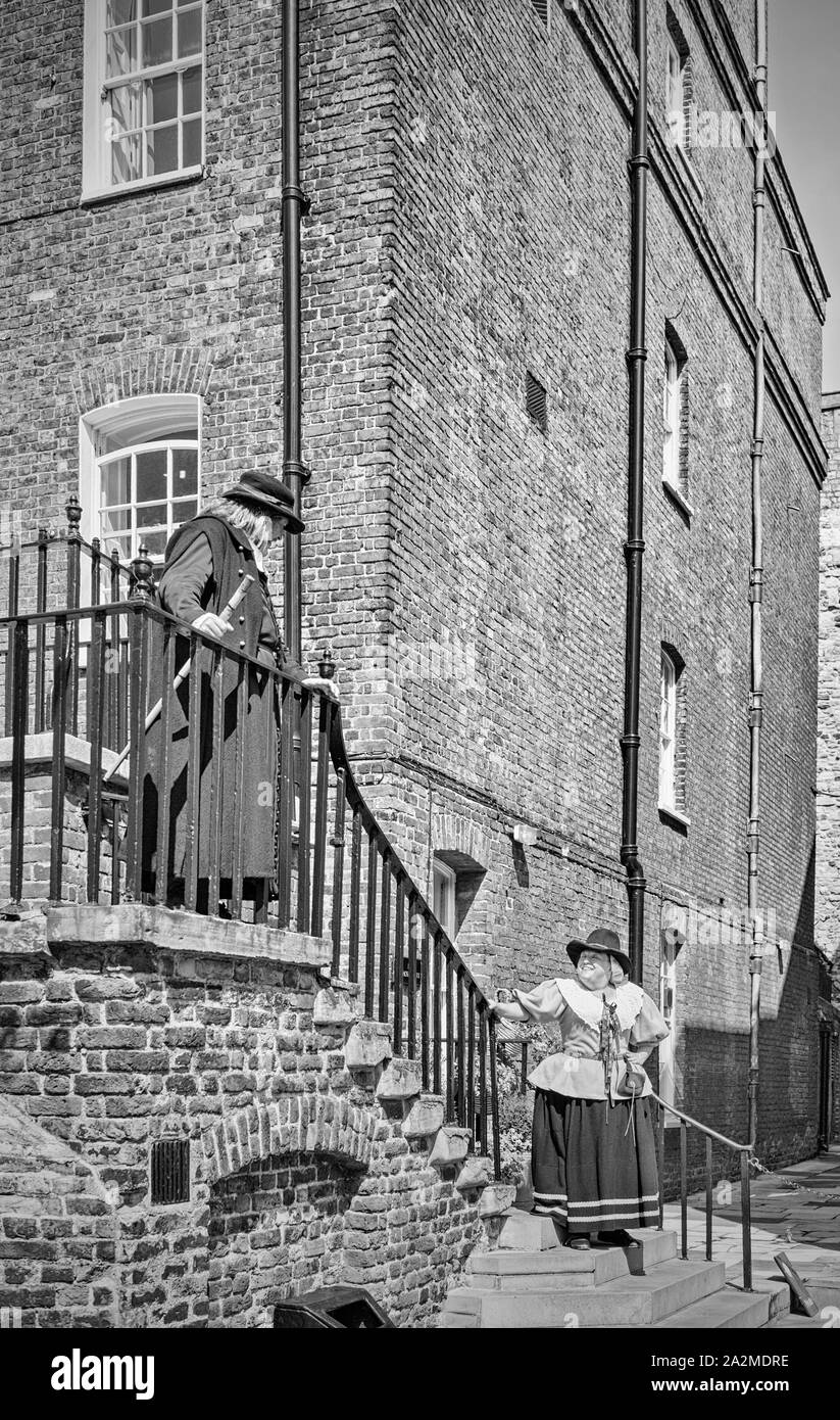 Acteurs dans la Tour de Londres Banque D'Images