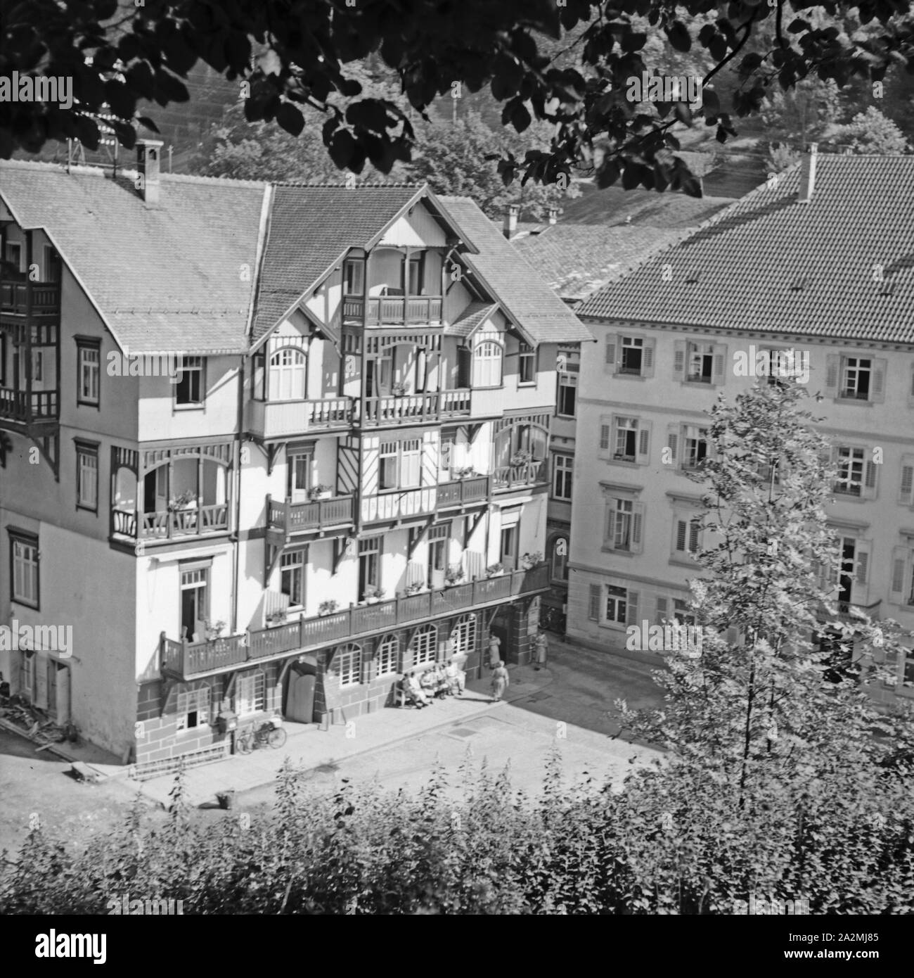 Kurhotels in einem Kurort, Deutschland 1930er Jahre. Hôtels Spa à une spa lieu, l'Allemagne des années 1930. Banque D'Images