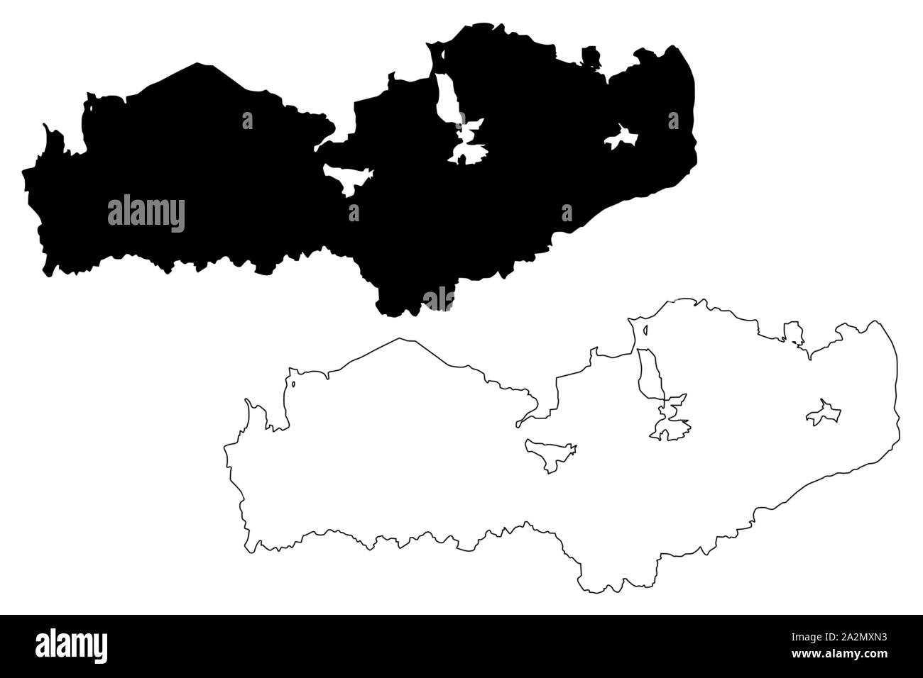 Région de Batken (République kirghize, Kirghizie, régions du Kirghizistan) map vector illustration, scribble sketch carte de Batken Illustration de Vecteur