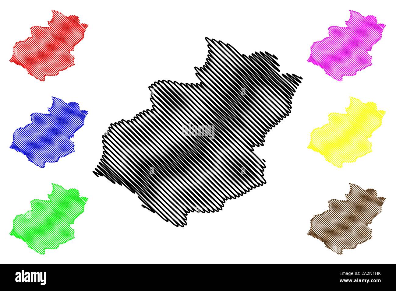 La province de Santiago (République dominicaine, Haïti, les provinces de la République dominicaine) map vector illustration, scribble sketch carte Santiago Illustration de Vecteur