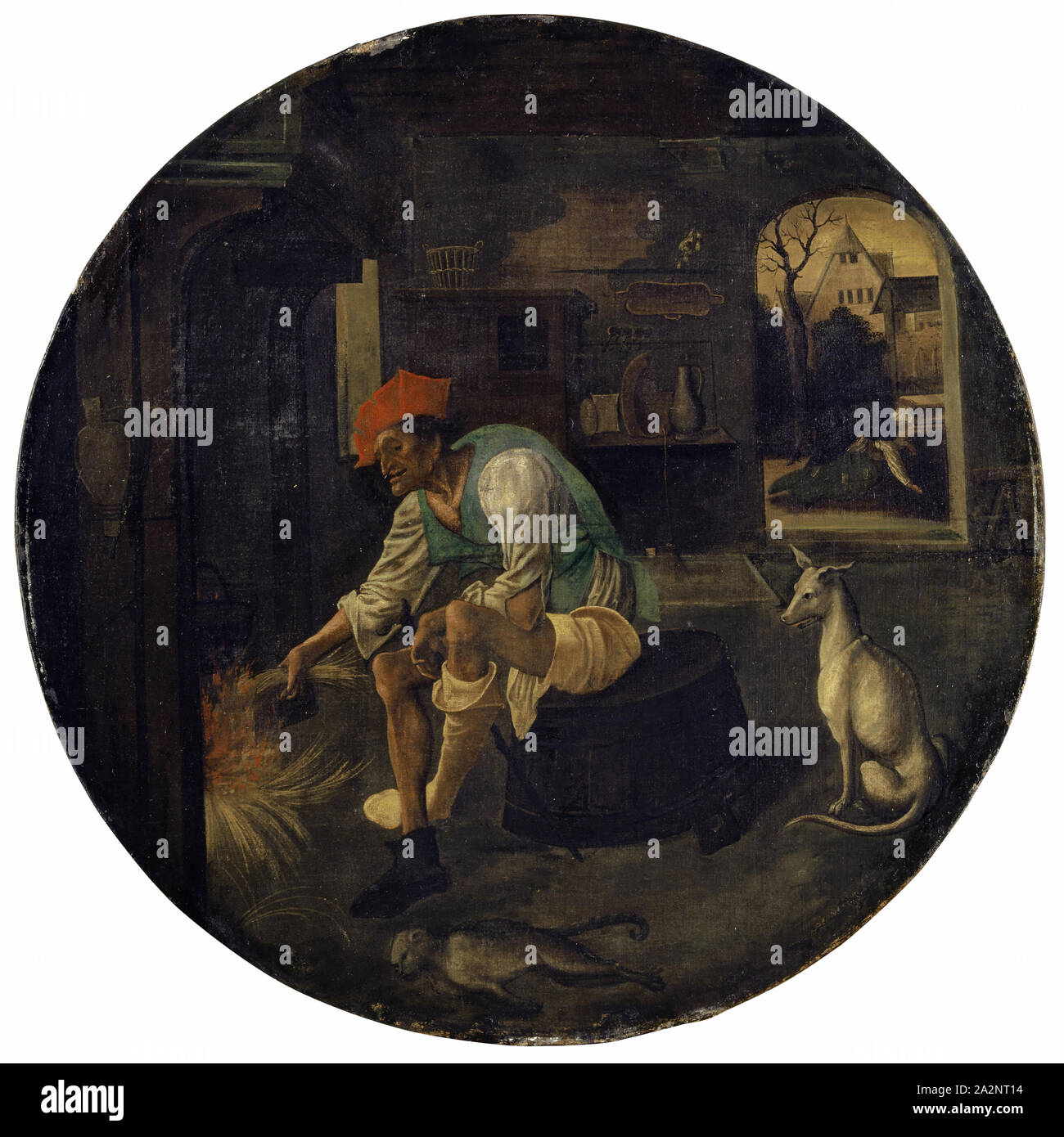 Le fils perdu dans la misère, ch. 1520, tempera sur toile non apprêtée (petite peinture), 79,8 x 79,8 cm, non marqué, Niederländischer Meister, 16. Jh Banque D'Images