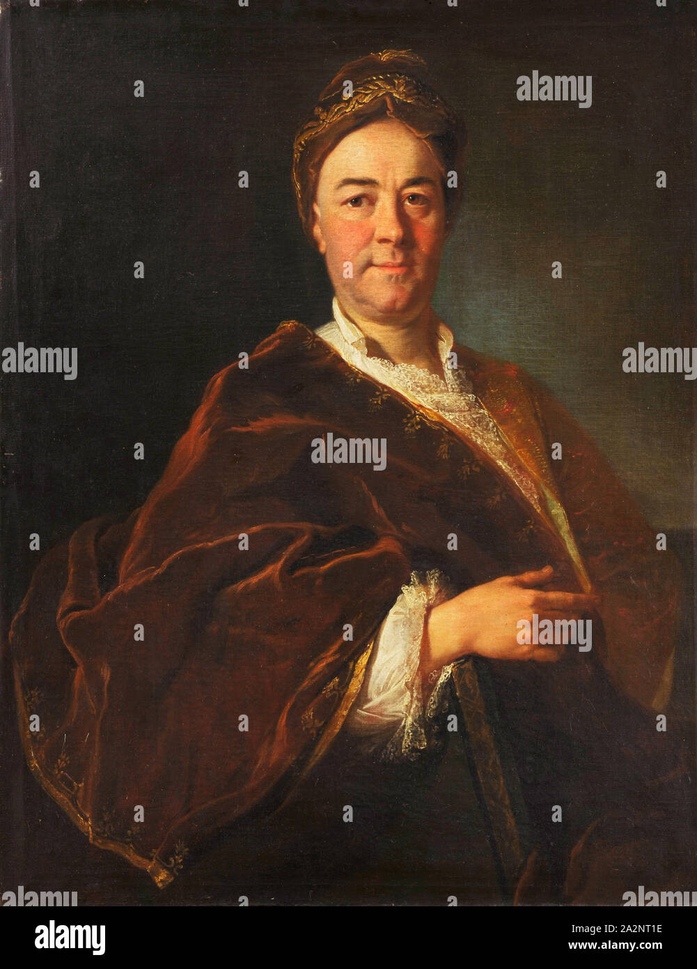 Portrait d'un homme inconnu, huile sur toile, 99 x 79 cm, non marqué, Johann Rudolf Huber d. Ä., Bâle 1668-1748 Basel Banque D'Images