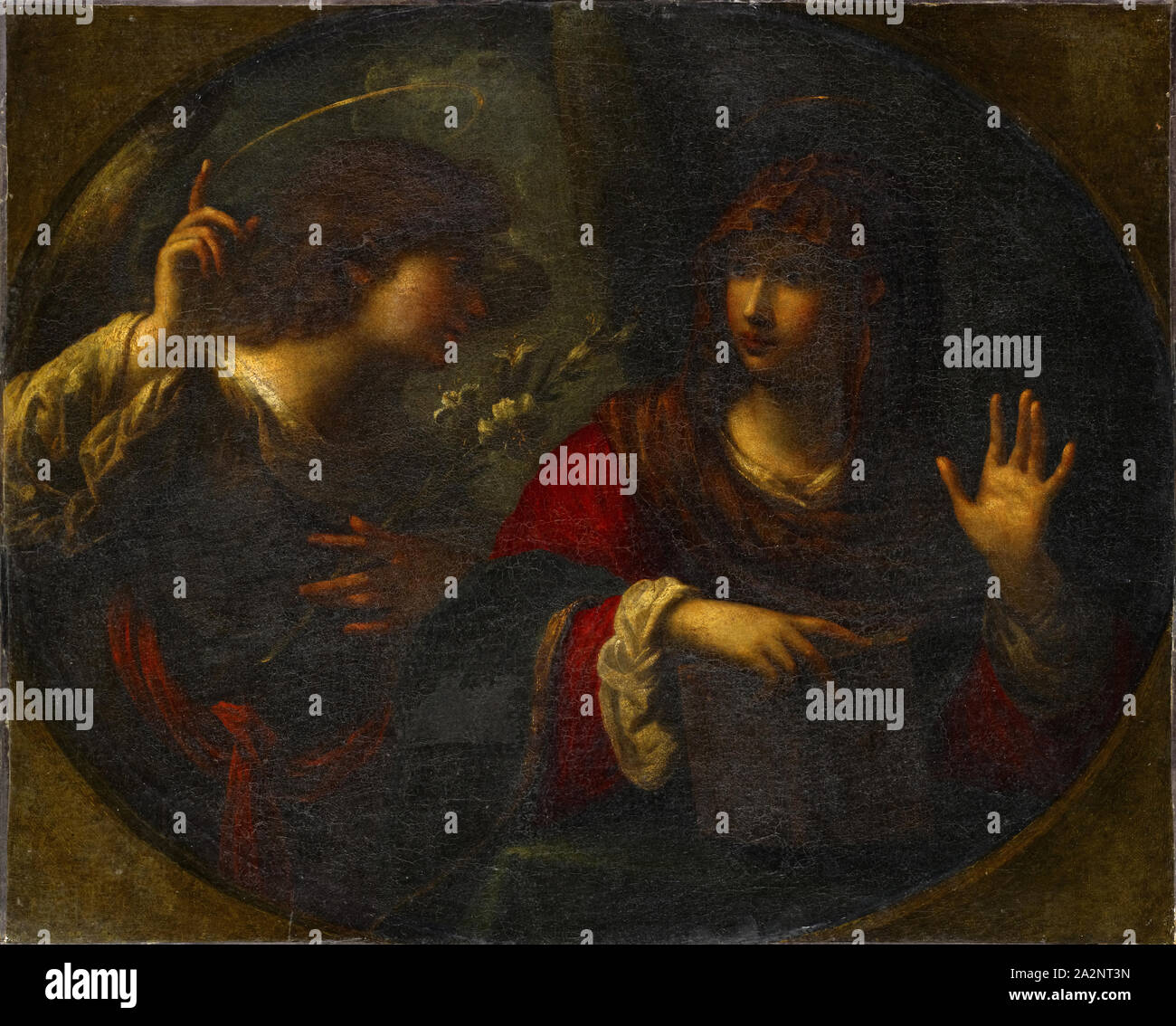 L'Annonciation, huile sur toile, 62 x 77 cm, non marqué, Carlo Dolci, (Art / style de), 1616-1687 Florenz Florenz Banque D'Images