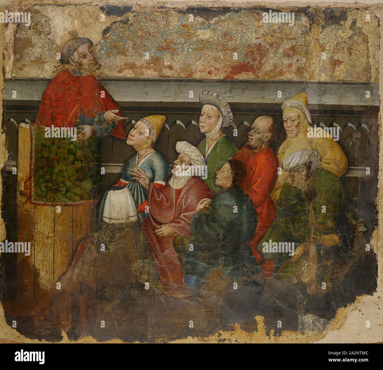 Sermon de saint, Thomas, c. 1440, peinture murale, rendus sur toile, 70,5 x 81 cm, non marqué, Seeschwäbischer Meister, 15. Jh Banque D'Images