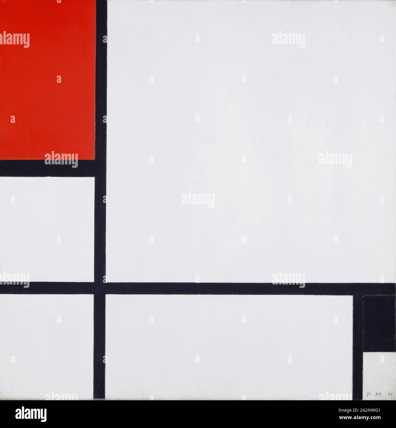 Composition no. I, avec rouge et noir, 1929, huile sur toile, 52,3 x 52,2 cm, monogrammé et daté en bas à droite : P M '29, Piet Mondrian, Amersfoort 1872-1944 New York/N.Y Banque D'Images