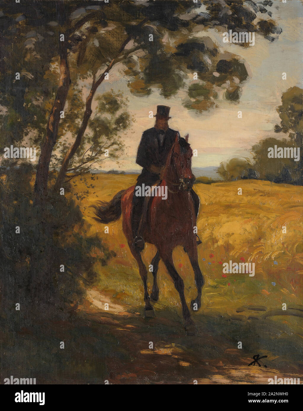 Le Cavalier, 1882, huile sur toile, 48 x 38 cm, monogrammé en bas à droite : RK., [, ], ligaturées, Johann Rudolf Koller, Zürich 1828-1905 Zürich Banque D'Images