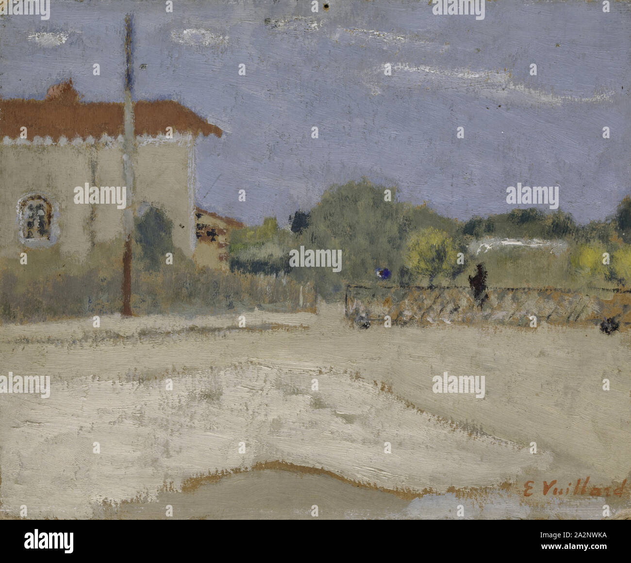 L'Etang-la-Ville : la gare (Passage à l'eau de l'Etang-la-Ville), ch. 1900, huile sur carton, 16,5 x 20,5 cm, signé en bas à droite : rouge E Vuillard, Edouard Vuillard, Cuiseaux/Saône-et-Loire 1868-1940 La Baule/Loire-Atlantique Banque D'Images