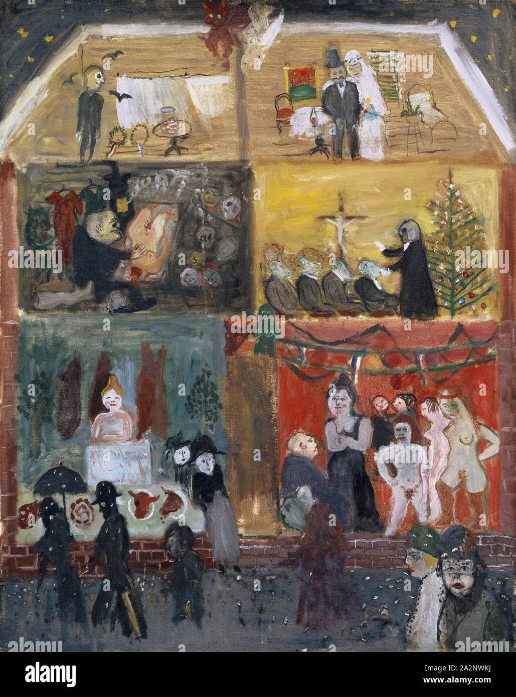 Section transversale à travers une maison, 1931, huile sur toile, 77,5 x 61 cm, non marqué, Walter Kurt Wiemken, Bâle 1907-1941 bei Castel San Pietro/Tessin Banque D'Images