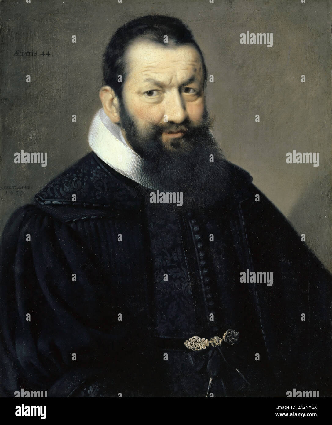 Portrait de Johann Rudolf Wettstein, 1639, huile sur toile, 67,5 x 56,5 cm, signé et daté à la mi-hauteur de la gauche : H • • FECIT ANNO 1639, en haut à gauche : AETATIS.44., Samuel Hofmann, Sax/St. Gallen um 1595-1649 Frankfurt a. M Banque D'Images