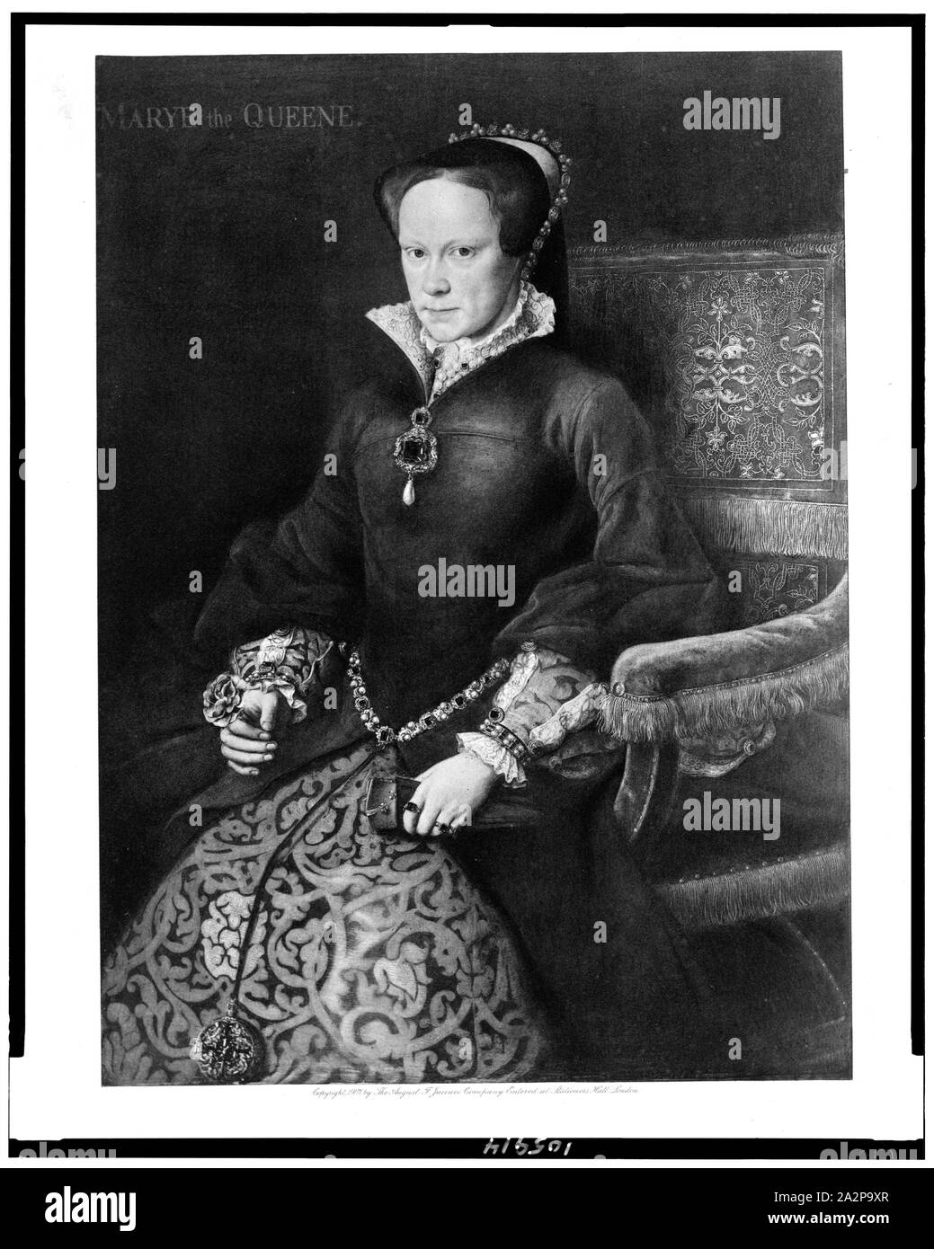 La Reine Marie I d'Angleterre, longueur de trois quarts, portrait, assis, face vers la gauche Banque D'Images