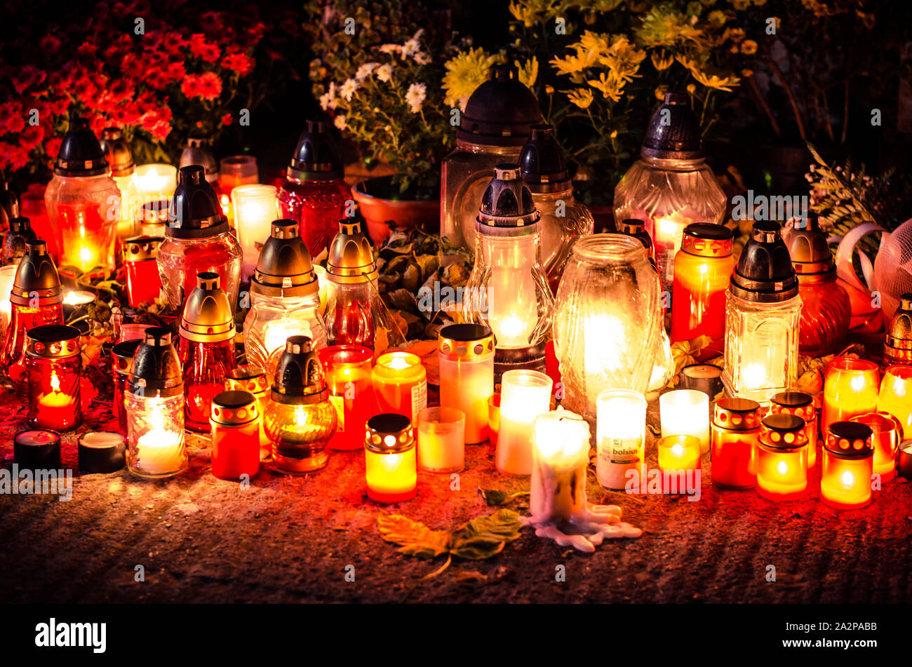 La Toussaint au cimetière Banque D'Images