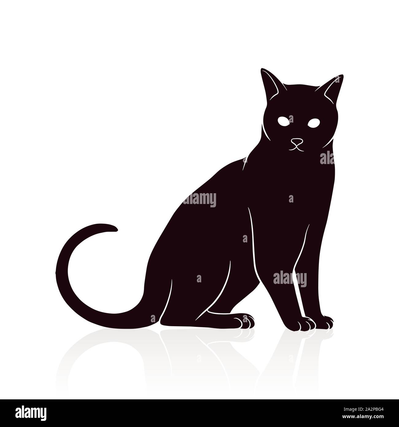 Silhouette de chat vector illustration isolé sur fond blanc Illustration de Vecteur