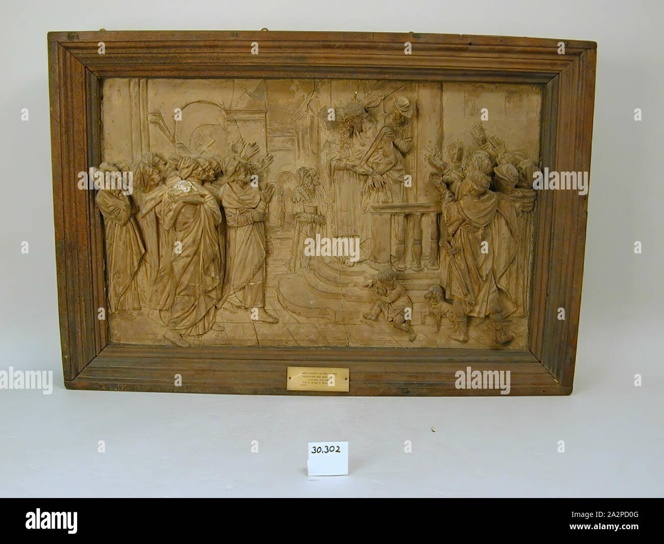 Après Giovanni da Bologna, italien, 1529-1608, Ecce Homo, début au milieu du 19e siècle, des sols en terre cuite ou en stuc ?, Total : 23 × 33 × 4 3/4 pouces (58,4 × 85,7 × 10,2 cm Banque D'Images
