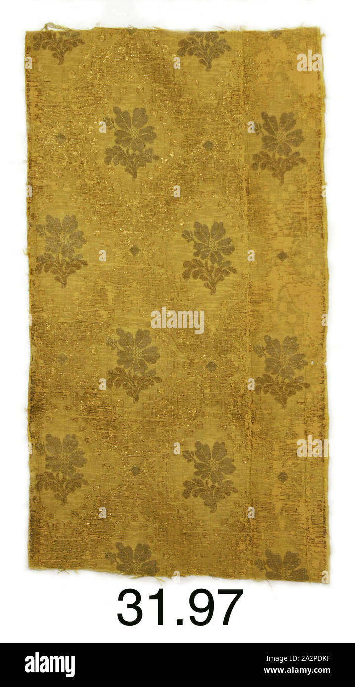 Inconnu (Espagnol), Fragment de textile, xvie siècle, Brocade, 19 x 10 1/2 po Banque D'Images