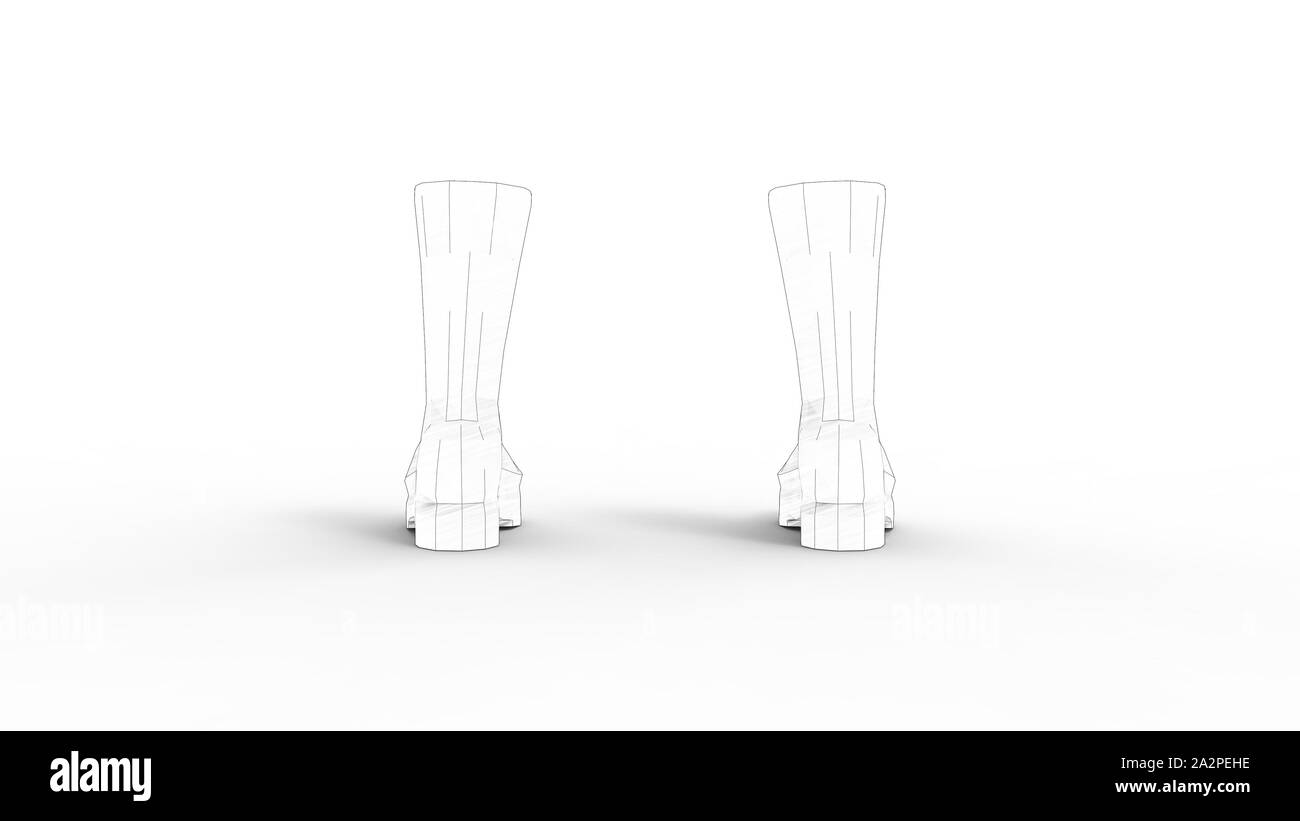 Le rendu 3D d'une paire de bottes isolées en fond blanc Banque D'Images