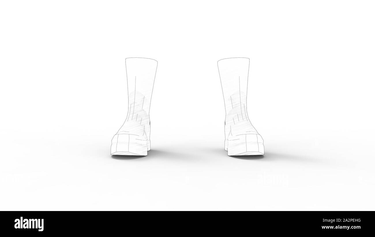 Le rendu 3D d'une paire de bottes isolées en fond blanc Banque D'Images