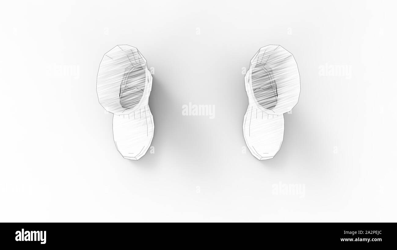 Le rendu 3D d'une paire de bottes isolées en fond blanc Banque D'Images