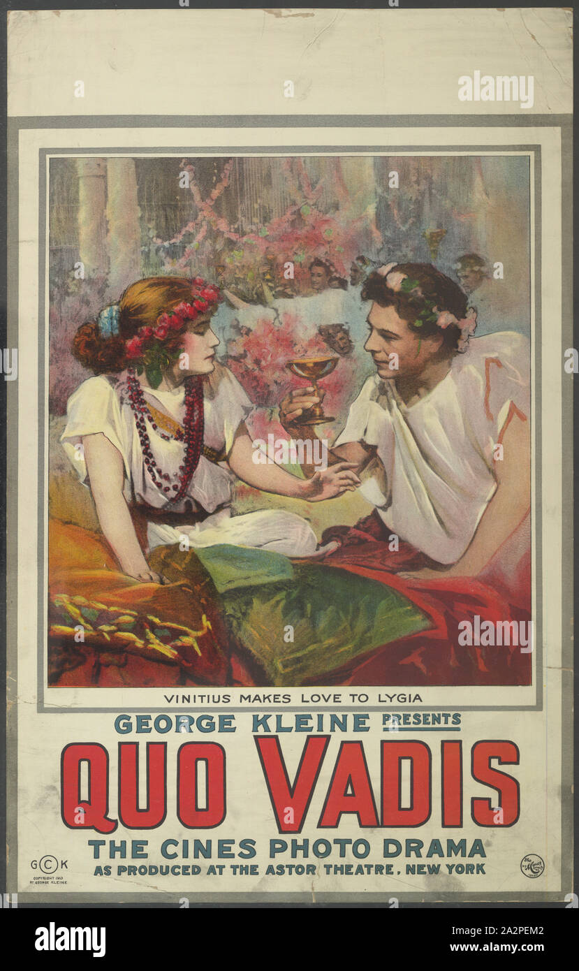 Quo Vadis Vinitius fait l'amour à Lygia. Banque D'Images