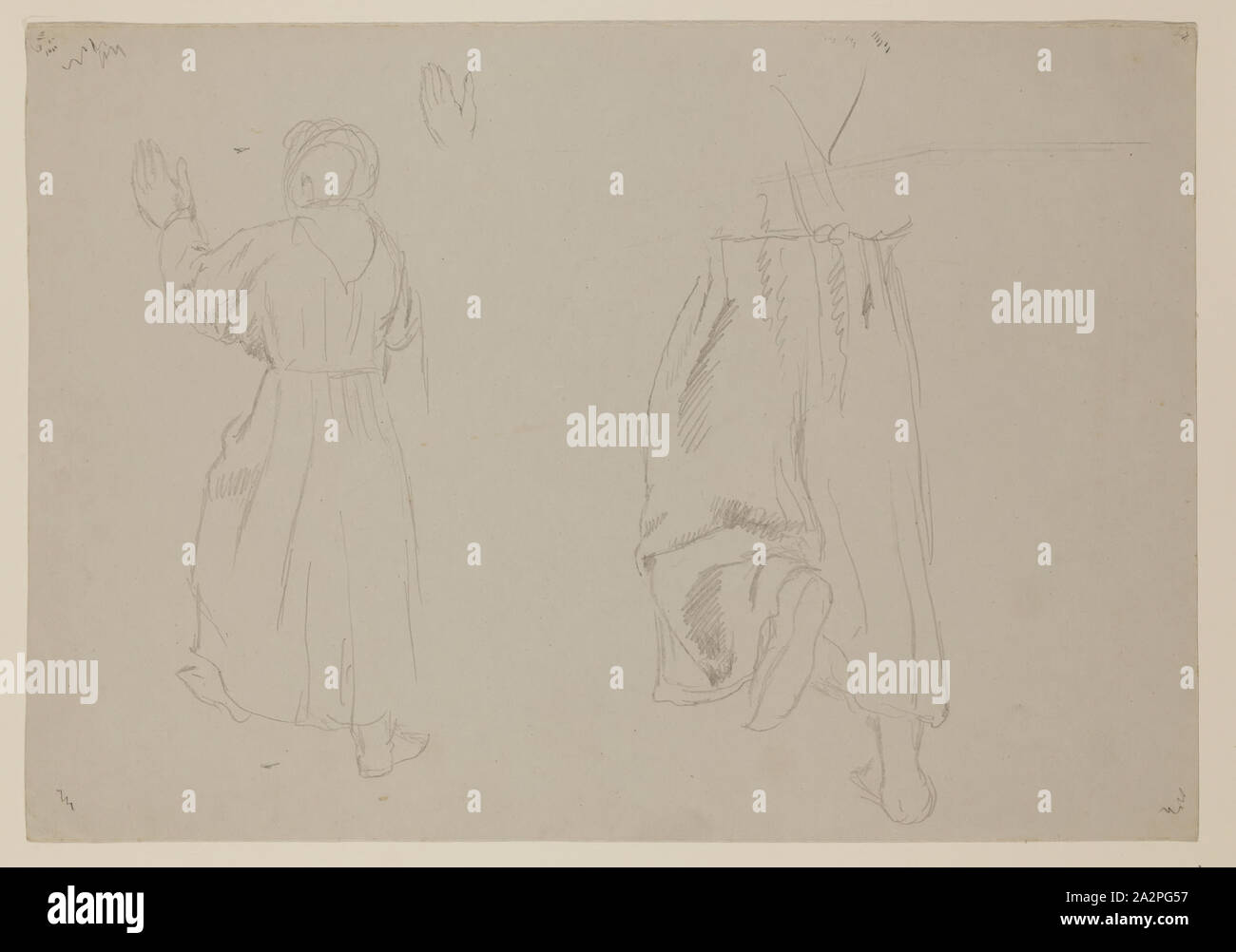 Thomas Cole, Américain, 1801-1848, un moine, entre 1801 et 1848, d'un crayon à mine de graphite sur papier vélin gris clair, feuille : 9 3/4 pouces (24,8 × 14 × 35,6 cm Banque D'Images
