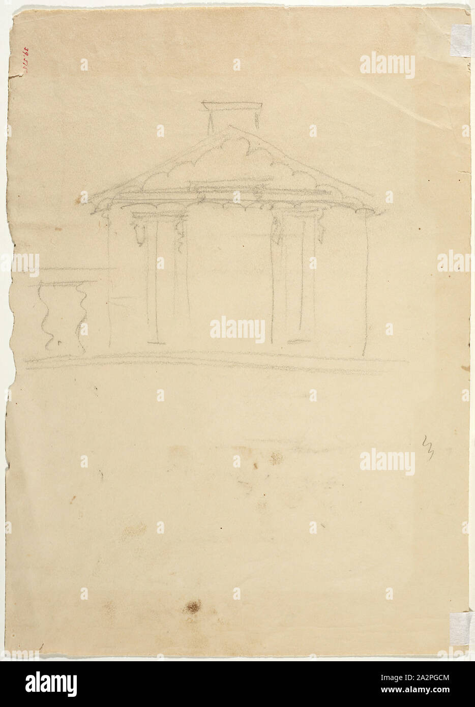 Thomas Cole, Américain, 1801-1848, dessin à la main d'altitude de nouveau Studio à Cedar Grove, entre 1801 et 1848, d'un crayon à mine de graphite sur papier vélin blanc cassé, feuille : 14 7/8 × 10 5/8 pouces (37,8 × 27 cm Banque D'Images