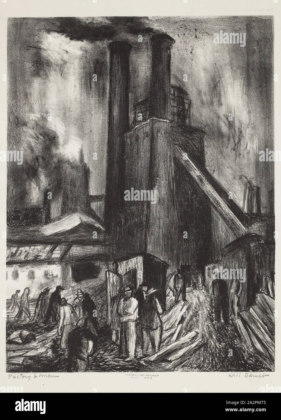 Barnet s, cuisine américaine, 1911 - 2012, les usines et les hommes, 1937, lithographie imprimée dans l'encre noire sur papier vélin, de droit : 11 3/4 po × 9 po (29,8 × 22,9 cm Banque D'Images