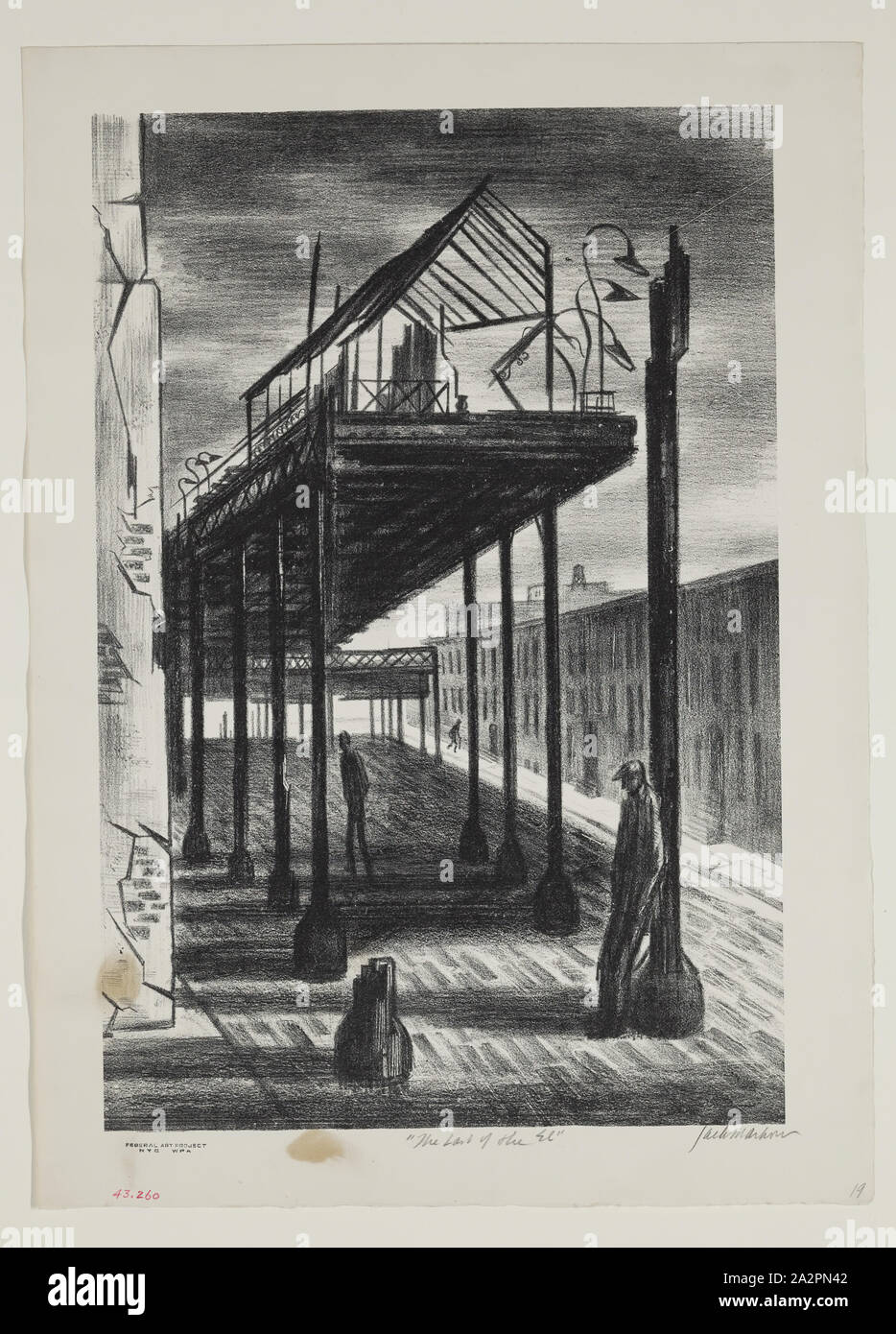 Jack Markow, Américain, 1905-1983, la dernière de l'El, ca. 1939, lithographie imprimée dans l'encre noire sur papier vélin, de droit : 14 × 9 3/8 pouces (35,6 × 23,8 cm Banque D'Images