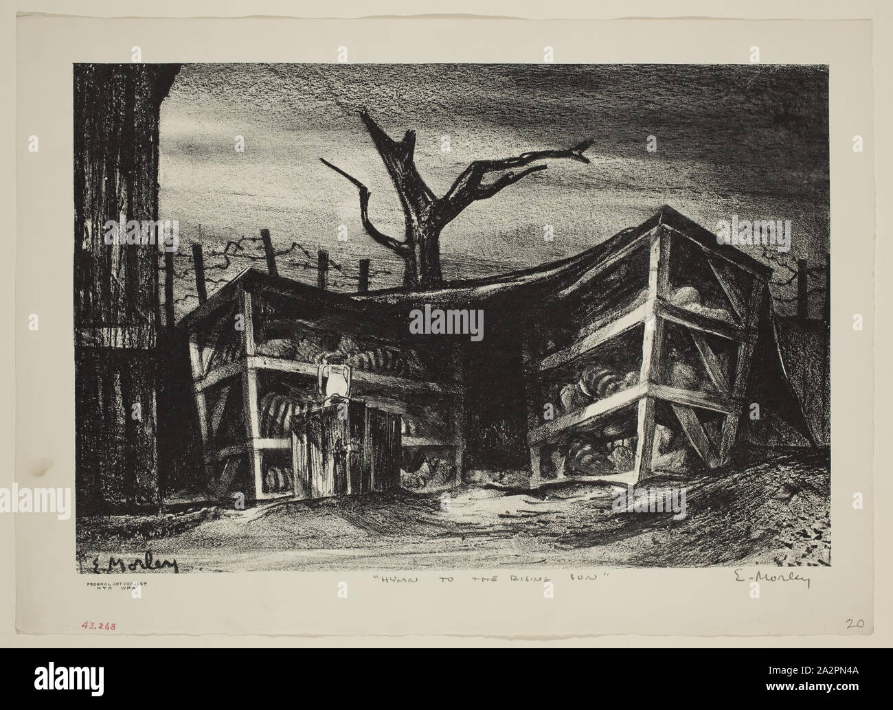 Eugene Morley, Américain, 1909-1953, hymne à la Rising Sun, ca. 1939, lithographie imprimée dans l'encre noire sur papier vélin, de droit : 9 5/8 × 14 1/8 pouces (24,4 × 35,9 cm Banque D'Images