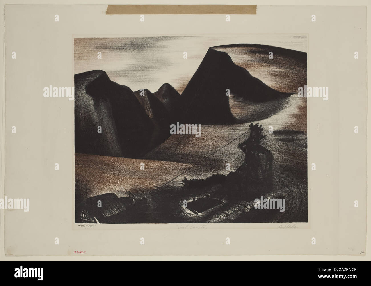 Paul Weller, Américain, né en 1912, le charbon Pays, ca. 1939, lithographie imprimée en couleurs sur papier vélin, Image : 11 7/8 × 14 7/8 pouces (30,2 × 37,8 cm Banque D'Images