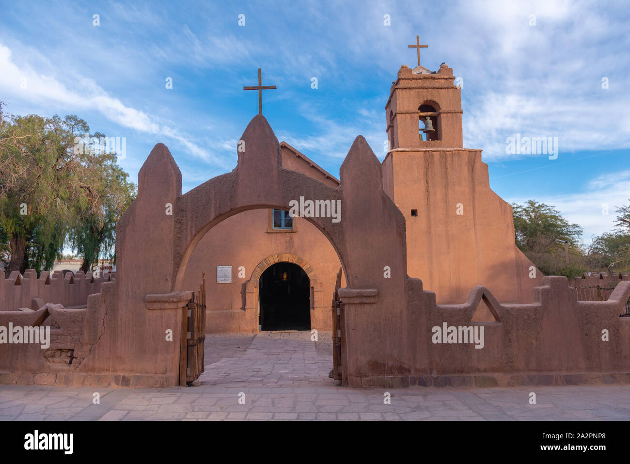 Iglesia San Pedro de AtacamaSan Pedro de Atacama ou l'église San Pedro de Atatcama, Región de Antofagasta, Anden, République du Chili, en Amérique latine Banque D'Images