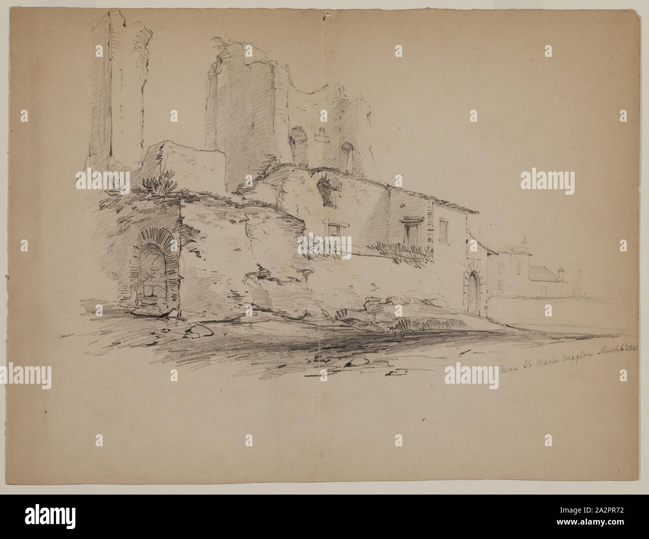 Casilear John W., Américain, 1811-1893, près de Saint Maria Magion, Mars 6th, 1841, 1841, graphite sur papier, feuille : 9 × 3/16 12 5/16 po (23,3 × 31,3 cm Banque D'Images