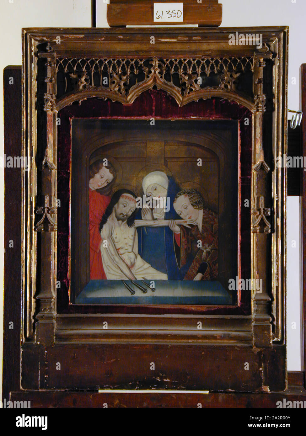 Inconnu (français), la Vierge, Marie Madeleine et saint Jean pleurant les morts, Christ, 1475/1500, la peinture sur lin, monté sur panneau de bois, non monté : 16 5/8 × 14 1/2 pouces (42,2 × 36,8 cm Banque D'Images