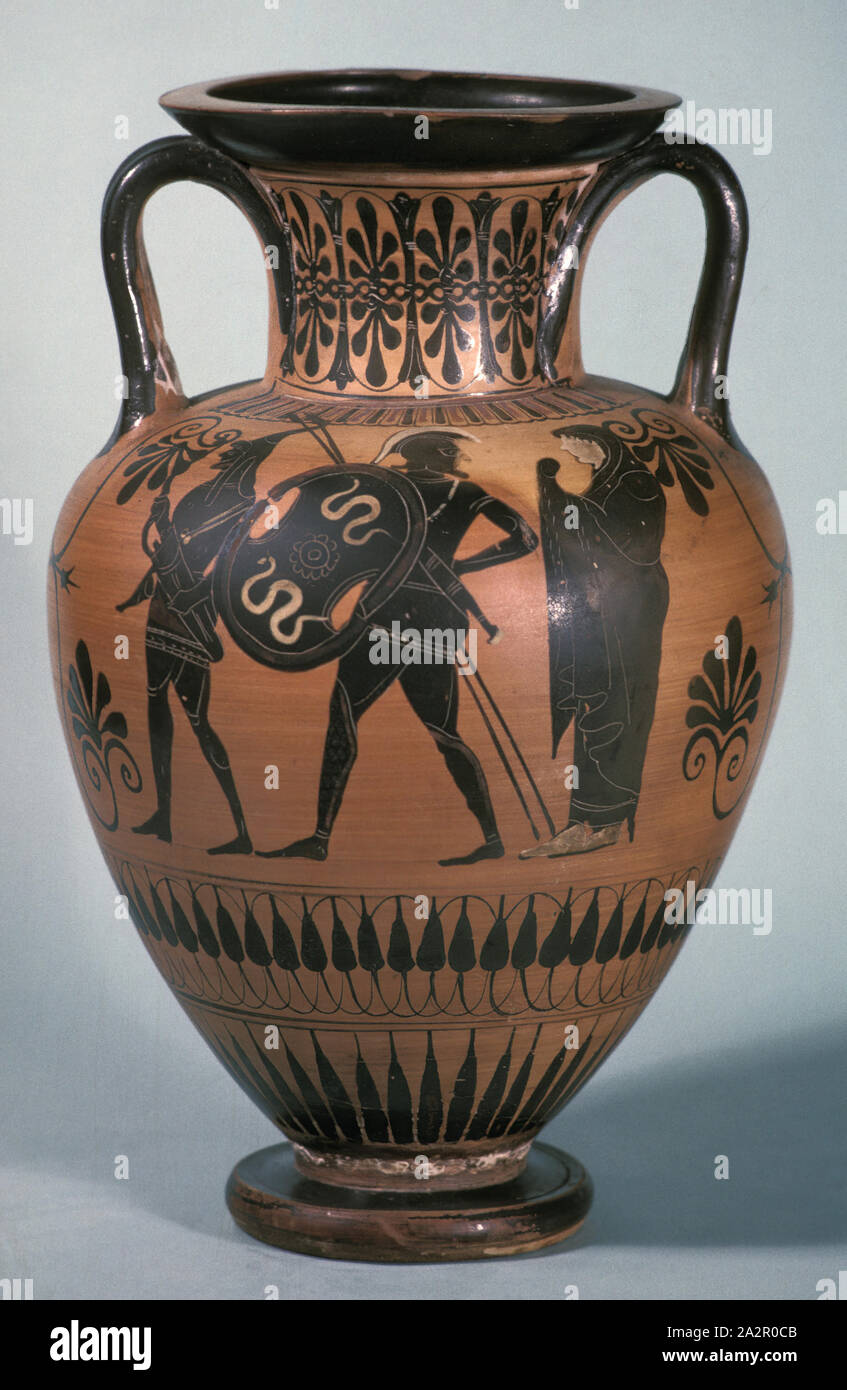 Attribuée à peintre, Grec, Pot de rangement, 520/500 BC, argile, 16 3/4 x 10 5/8 in. diam. (42,8 x 28,0 cm Banque D'Images